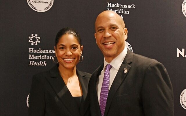 Senator Cory Booker and Alexis Lewis attend the 2025 New Jersey Hall Of Fame Induction Ceremony at American Dream on Nov. 21, 2025 in East Rutherford, New Jersey. (Bobby Bank/Getty Images via JTA) Senator Cory Booker and Alexis Lewis attend the 2025 New Jersey Hall Of Fame Induction Ceremony at American Dream on Nov. 21, 2025 in East Rutherford, New Jersey. (Bobby Bank/Getty Images via JTA)