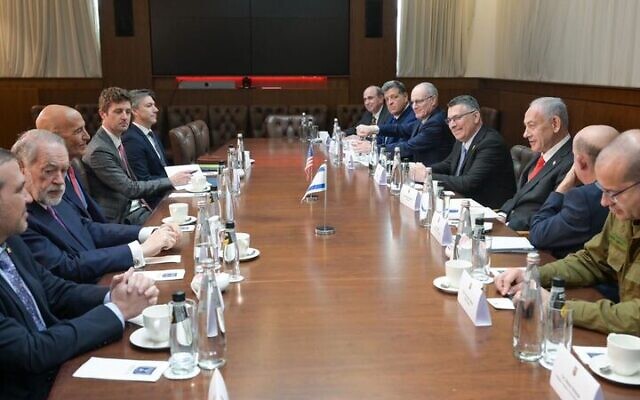 A meeting between US and Israeli government officials, December 15, 2025. (Ma’ayan Toaf/GPO) A meeting between US and Israeli government officials, December 15, 2025. (Ma’ayan Toaf/GPO)