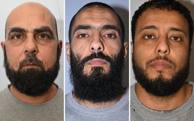 Left to right: Amar Hussein, Bilel Saadaoui, and Walid Saadoui. Hussein and Bilel Saadoaui were convicted on December 23, 2025, of planning a terror attack to kill hundreds of Jews in the United Kingdom. Walid Saadoui was convicted for not alerting authorities of the plot. (Greater Manchester Police)