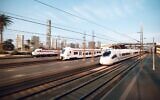 A depiction of the planned high-speed rail line in Egypt. (Siemens Mobility)