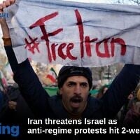Protesters participate in a demonstration in Berlin, Germany, in support of the nationwide mass anti-regime protests in Iran, January 10, 2026. (AP/Ebrahim Noroozi)