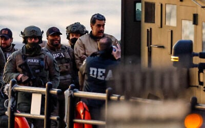 Captured Venezuelan President Nicolas Maduro arrives at the Downtown Manhattan Heliport, as he heads towards the Daniel Patrick Moynihan United States Courthouse for an initial appearance to face US federal charges in New York City, January 5, 2026 (REUTERS/Eduardo Munoz)