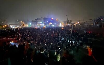 Iranian protesters demonstrate in Tehran, Iran on January 10, 2026 (© Social Media via ZUMA Press Wire via Reuters)