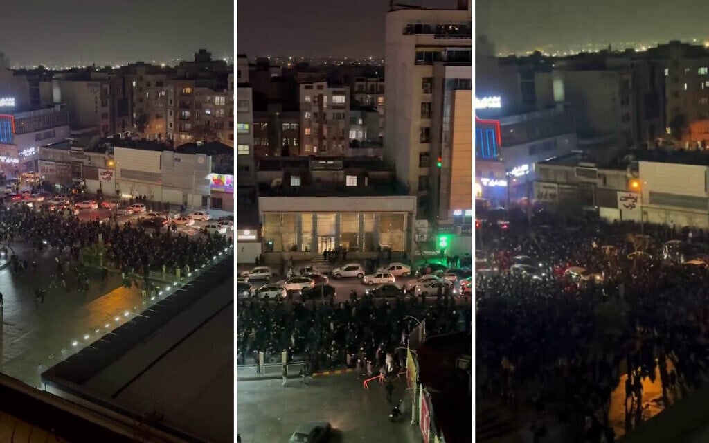 Thousands of Iranians protest in Tehran on January 8 2026. (X; used in accordance with Clause 27a of the Copyright Law)