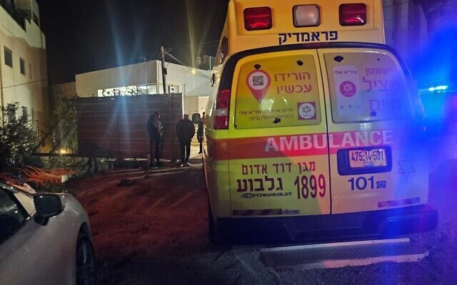 Paramedics arrive at the scene of a deadly shooting in Nazareth on January 5, 2026. (Magen David Adom)