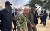 Ghassan al-Duhaini, the new commander of the Abu Shabab militia, inspects troops in a video released by the group on December 5, 2025. (X screenshot; used in accordance with Clause 27a of the Copyright Law)