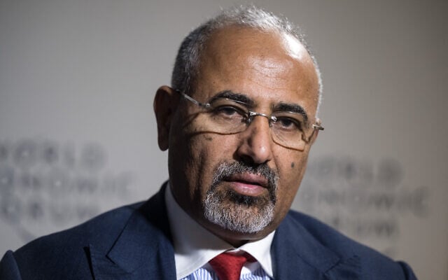 Leader of Yemen's Southern Transitional Council Aidarous al-Zubaidi during an interview with AFP at the World Economic Forum meeting in Davos, January 18, 2024. (Fabrice COFFRINI / AFP) Leader of Yemen's Southern Transitional Council Aidarous al-Zubaidi during an interview with AFP at the World Economic Forum meeting in Davos, January 18, 2024. (Fabrice COFFRINI / AFP)