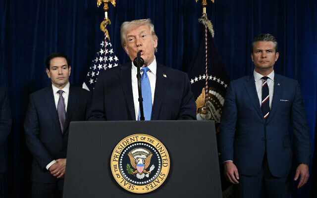 US President Donald Trump, alongside Secretary of State Marco Rubio (L) and US Secretary of Defense Pete Hegseth (R), speaks to the press following US military actions in Venezuela, at his Mar-a-Lago residence in Palm Beach, Florida, on January 3, 2026. (Jim Watson/AFP) US President Donald Trump, alongside Secretary of State Marco Rubio (L) and US Secretary of Defense Pete Hegseth (R), speaks to the press following US military actions in Venezuela, at his Mar-a-Lago residence in Palm Beach, Florida, on January 3, 2026. (Jim Watson/AFP)