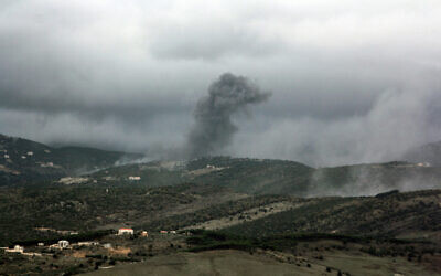 Smoke rises from the site of an Israeli airstrike that targeted the hilltops of the al-Rihane mountain in southern Lebanon on January 9, 2026 (Rabih DAHER / AFP)