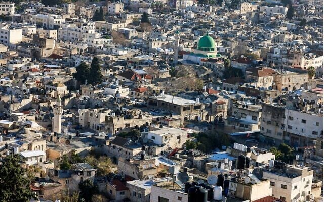 An overview of the old city of the northern West Bank city of Nablus, during an Israeli military operation on January 11, 2026. (Jaafar ASHTIYEH / AFP)
