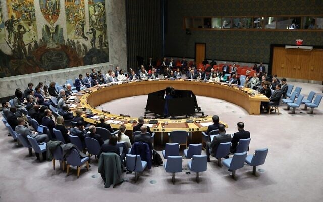 General view of a UN Security Council meeting on the situation in Iran at United Nations headquarters in New York on January 15, 2026. (ANGELA WEISS / AFP)