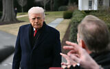 US President Donald Trump speaks to the press before boarding Marine One as he departs from the South Lawn of the White House in Washington, DC, on January 16, 2026 (Brendan SMIALOWSKI / AFP)