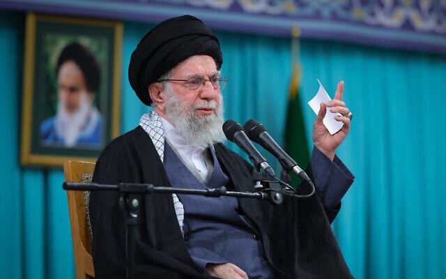 This handout photograph provided by the office of Iran's Supreme Leader Ayatollah Ali Khamenei shows him speaking in Tehran on January 17, 2026. (KHAMENEI.IR / AFP)