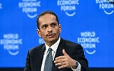 Qatar's Prime Minister and Minister for Foreign Affairs Sheikh Mohammed bin Abdulrahman Al-Thani speaks during the World Economic Forum annual meeting in Davos on January 20, 2026. (Fabrice COFFRINI / AFP)