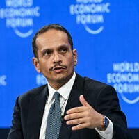 Qatar's Prime Minister and Minister for Foreign Affairs Sheikh Mohammed bin Abdulrahman Al-Thani speaks during the World Economic Forum annual meeting in Davos on January 20, 2026. (Fabrice COFFRINI / AFP)