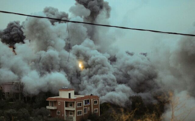 Smoke and sparks ascend from the site of an Israeli airstrike that targeted a building in the southern Lebanese village of Kfour on January 21, 2026. (Rabih DAHER / AFP) Smoke and sparks ascend from the site of an Israeli airstrike that targeted a building in the southern Lebanese village of Kfour on January 21, 2026. (Rabih DAHER / AFP)