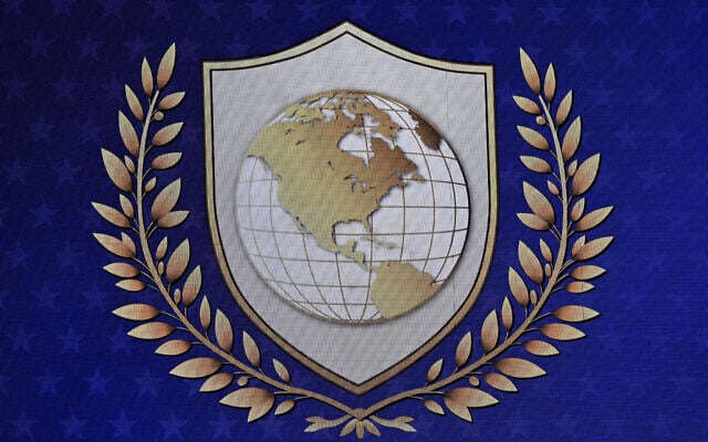 The logo of US President Donald Trump's "Board of Peace" seen during the World Economic Forum (WEF) annual meeting in Davos on January 22, 2026. (Fabrice COFFRINI / AFP)