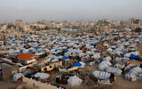 Tents housing displaced Palestinians in Gaza City on January 24, 2026. (Omar AL-QATTAA / AFP)