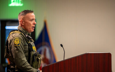 US Customs and Border Patrol Commander at Large Gregory Bovino speaks during a news conference at the Bishop Henry Whipple Federal Building on January 25, 2026 in Minneapolis, Minnesota. (Brandon Bell / GETTY IMAGES NORTH AMERICA / Getty Images via AFP)