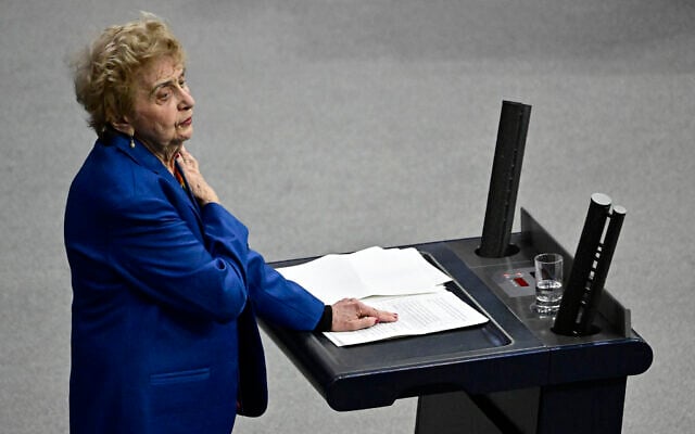 Holocaust survivor Tova Friedman addresses delegates and state authorities during a commemoration for the victims of the Holocaust at the Bundestag on January 28, 2026 in Berlin. (Tobias SCHWARZ / AFP) Holocaust survivor Tova Friedman addresses delegates and state authorities during a commemoration for the victims of the Holocaust at the Bundestag on January 28, 2026 in Berlin. (Tobias SCHWARZ / AFP)