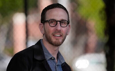 California State Senator Scott Wiener is shown at a Halloween event while campaigning in San Francisco, Saturday, Oct. 26, 2024. (AP Photo/Jeff Chiu)
