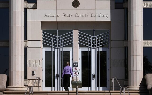 A man enters the Arizona Supreme Court building, April 10, 2024, in Phoenix. (AP/Matt York, File)