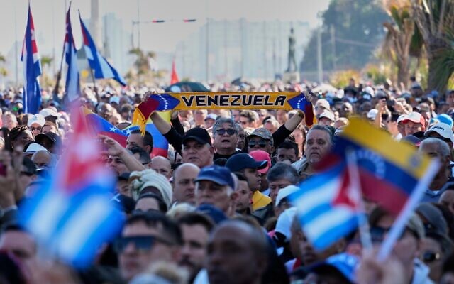 Cubans attends a rally in Havana, January 3, 2026, in solidarity with Venezuela after the US captured President Nicolas Maduro and flew him out of Venezuela. (AP Photo/Ramon Espinosa)
