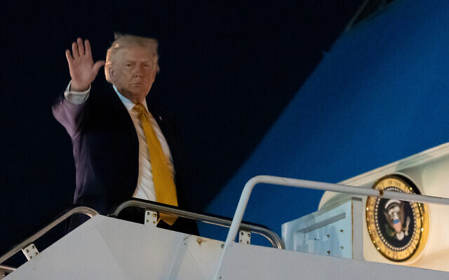 US President Donald Trump departs on Air Force One from Palm Beach International Airport, January 4, 2026, in West Palm Beach, Florida. (AP Photo/Alex Brandon)
