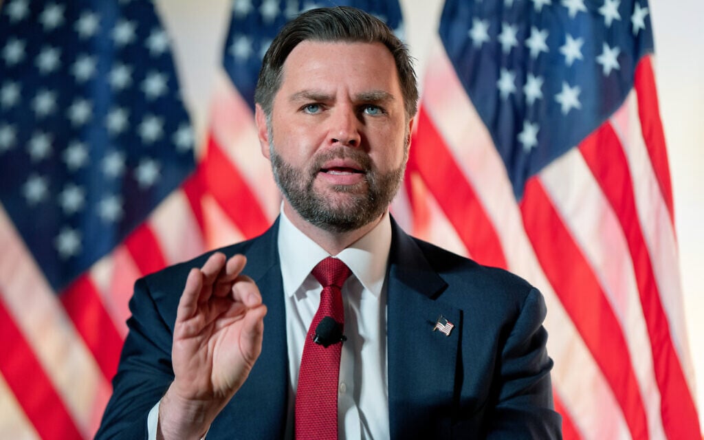 US Vice President JD Vance speaks with Breitbart News Washington bureau chief Matthew Boyle at Andrew W. Mellon Auditorium, November 20, 2025, in Washington, DC. (AP/Julia Demaree Nikhinson, File)