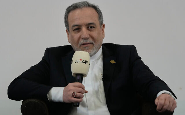 Iranian Foreign Minister Abbas Araghchi, speaks during a seminar in Beirut, Lebanon, January 9, 2026. (AP Photo/Hussein Malla)