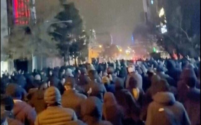 In this frame grab from footage circulating on social media from Iran, protesters once again take to the streets of Tehran despite an intensifying crackdown as the Islamic Republic remains cut off from the rest of the world in Tehran, Iran, January 10, 2026. (UGC via AP) In this frame grab from footage circulating on social media from Iran, protesters once again take to the streets of Tehran despite an intensifying crackdown as the Islamic Republic remains cut off from the rest of the world in Tehran, Iran, January 10, 2026. (UGC via AP)