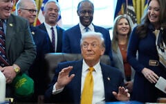 US President Donald Trump speaks in the Oval Office of the White House, Wednesday, in Washington, January 14, 2026. (Alex Brandon/AP)