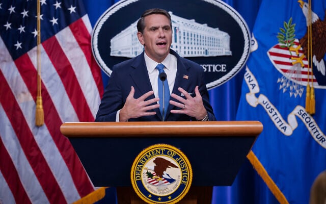 US Deputy Attorney General Todd Blanche meets with reporters as the US Justice Department announces the release of three million pages of documents in the latest Jeffrey Epstein disclosure in Washington, January 30, 2026. (AP Photo/J. Scott Applewhite)