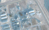 This satellite image from Planet Labs PBC shows rubble before a roof was built over it at Iran's Isfahan Nuclear Technology Center outside of Isfahan, Iran, on Dec. 7, 2025. (Planet Labs PBC via AP)