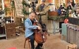 Screen capture from video of British Jewish cellist Raphael Wallfisch playing a Holocaust-era cello in BBC show 'The Repair Shop' in December 2025. (Instagram; used in accordance with Clause 27a of the Copyright Law)