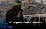Hamas terrorists search for the remains of Israeli hostage Ran Gvili in the Zeitoun neighborhood of Gaza City, January 7, 2026. (AP Photo/Abdel Kareem Hana)