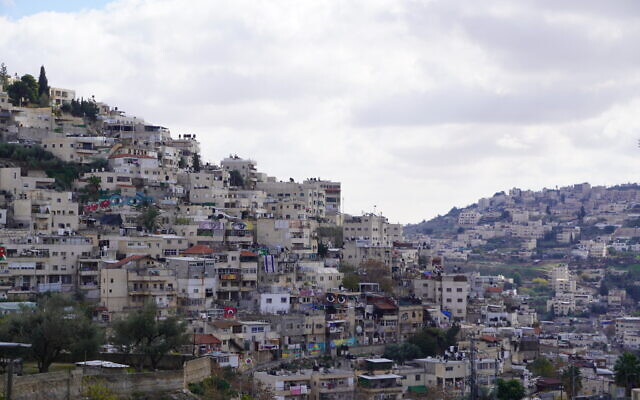 A view of Batn al-Hawa, a section of the Silwan neighborhood of East Jerusalem, on December 19, 2025. (Charlie Summers/Times of Israel)