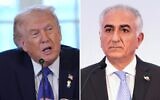 US President Donald Trump (left) speaks during a meeting with oil executives in the East Room of the White House, January 9, 2026, in Washington. (AP/Evan Vucci); Reza Pahlavi, an Iranian opposition figure and son of the deposed shah, holds a press conference in Paris on June 23, 2025. (Joel Saget/ AFP)