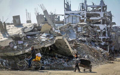 Destroyed homes seen on January 6, 2026, in the Hamad City area, north of Khan Younis in the Gaza Strip. (Abed Rahim Khatib/FLASH90) Destroyed homes seen on January 6, 2026, in the Hamad City area, north of Khan Younis in the Gaza Strip. (Abed Rahim Khatib/FLASH90)