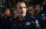 Police Chief Commissioner Daniel Levy is seen during the annual LGBTQ Pride Parade in Jerusalem, on June 5, 2025. (Yonatan Sindel/Flash90)