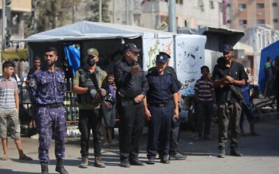 Hamas police forces deploy in Gaza City on October 11, 2025. (Ali Hassan/ Flash90) Hamas police forces deploy in Gaza City on October 11, 2025. (Ali Hassan/ Flash90)