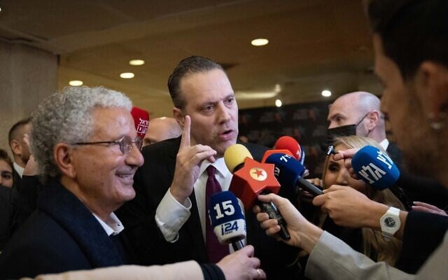 Culture and Sports Minister Miki Zohar arrives at the Israeli Film Awards ceremony in Jerusalem, December 30, 2025. (Yonatan Sindel/Flash90)
