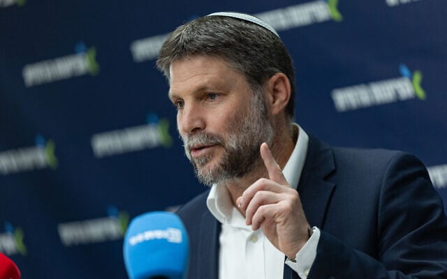 Finance Minister Bezalel Smotrich leads a Religious Zionism faction meeting at the Knesset in Jerusalem, January 5, 2026. (Yonatan Sindel/Flash90) Finance Minister Bezalel Smotrich leads a Religious Zionism faction meeting at the Knesset in Jerusalem, January 5, 2026. (Yonatan Sindel/Flash90)