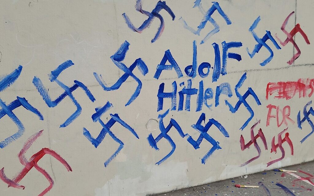 2 arrested for defacing NYC playground used by Jews with dozens of swastikas