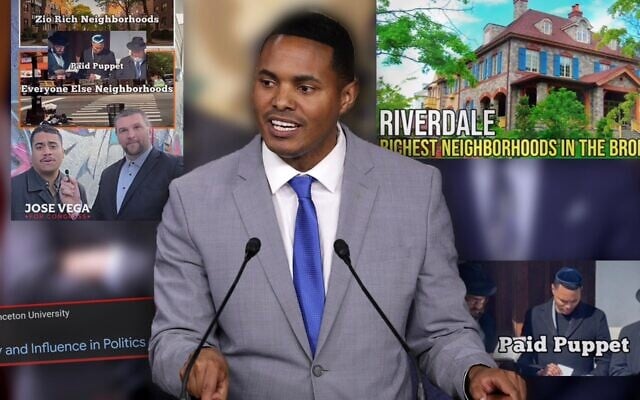 Rep. Ritchie Torres, a pro-Israel Democrat, is facing two challengers who are taking aim at his support for Israel and, at times, the Jews in their Bronx district. (Collage by Grace Yagel/ JTA)