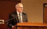 Peter Deutsch, founder of the Ben Gamla Jewish Charter School Foundation, addresses the Oklahoma Statewide Charter School Board on January 12, 2026, in Oklahoma City. (Screenshot via JTA)