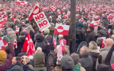 Demonstrators protest against US efforts to take over Greenland in Copenhagen, Denmark, on January 17, 2026. (X screenshot used in accordance with Article 27a of the Copyright Law)