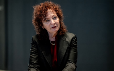 Photographer Nan Goldin talks to the press at the exhibition "Nan Goldin. This Will Not End Well" at the Neue Nationalgalerie in Berlin on Nov. 22, 2024. (Fabian Sommer/picture alliance via Getty Images via JTA)