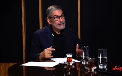 Secretary of Iran's Supreme National Security Council Ali Shamkhani in an interview, October 2025 (YouTube screenshot)