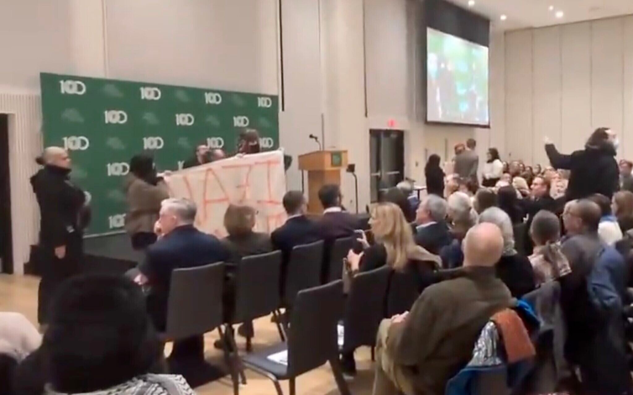 Anti-Zionist protesters disrupt Israel critic Ezra Klein with genocide accusations